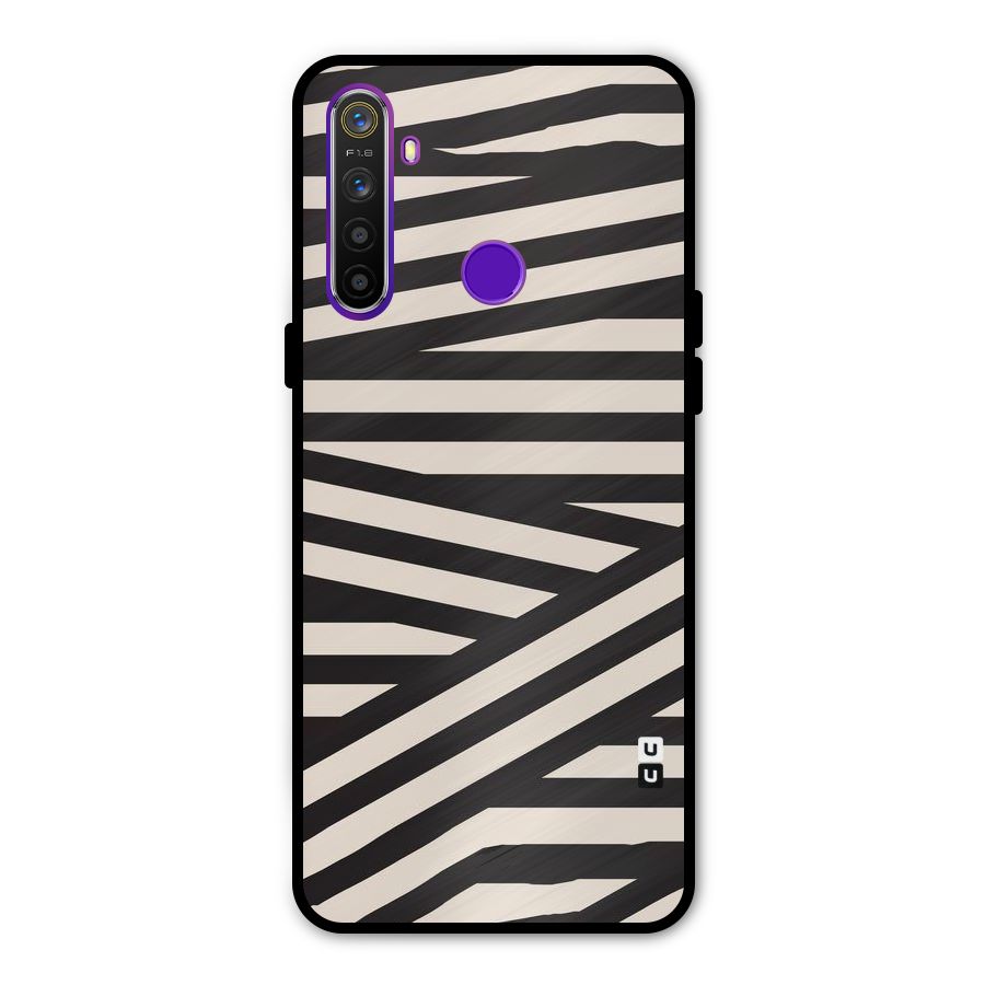 Monochrome Lines Metal Back Case for Realme Narzo 10