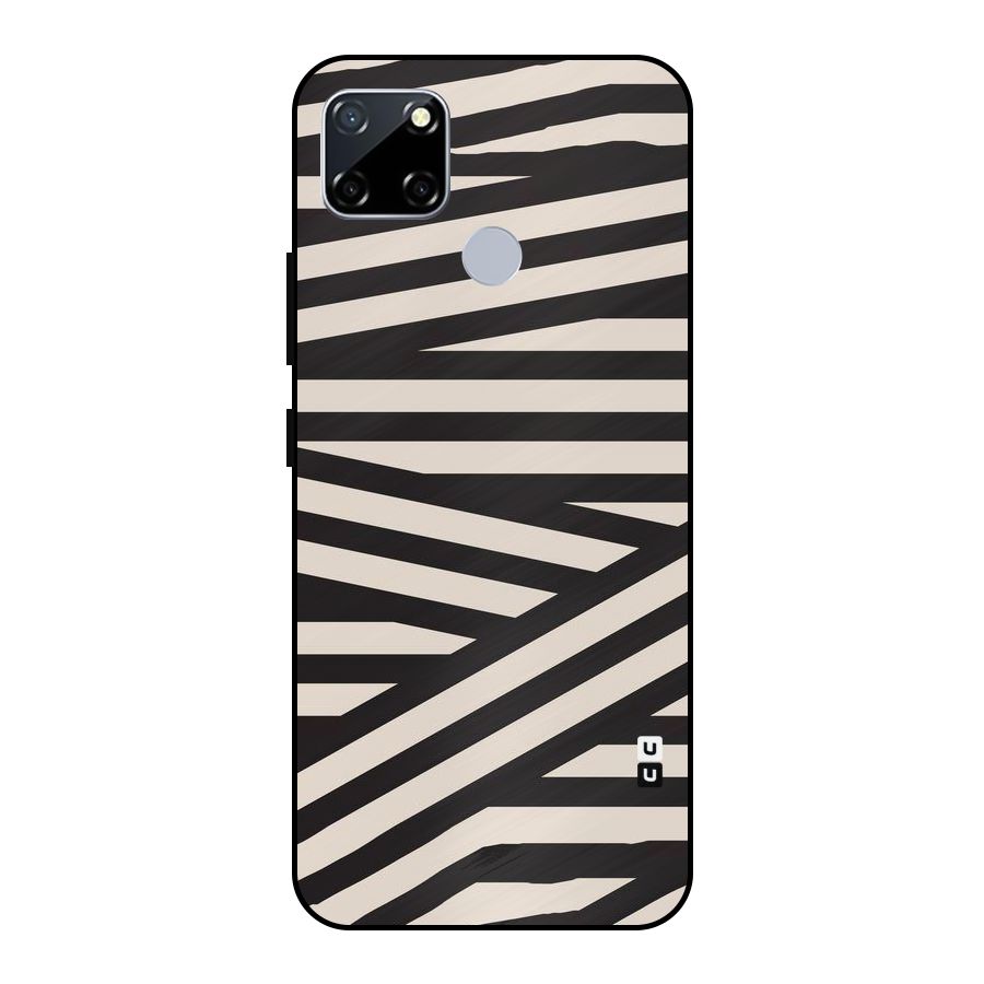 Monochrome Lines Metal Back Case for Realme Narzo 30A