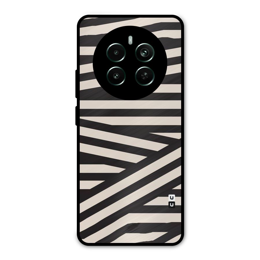 Monochrome Lines Metal Back Case for Realme Narzo 70 Pro