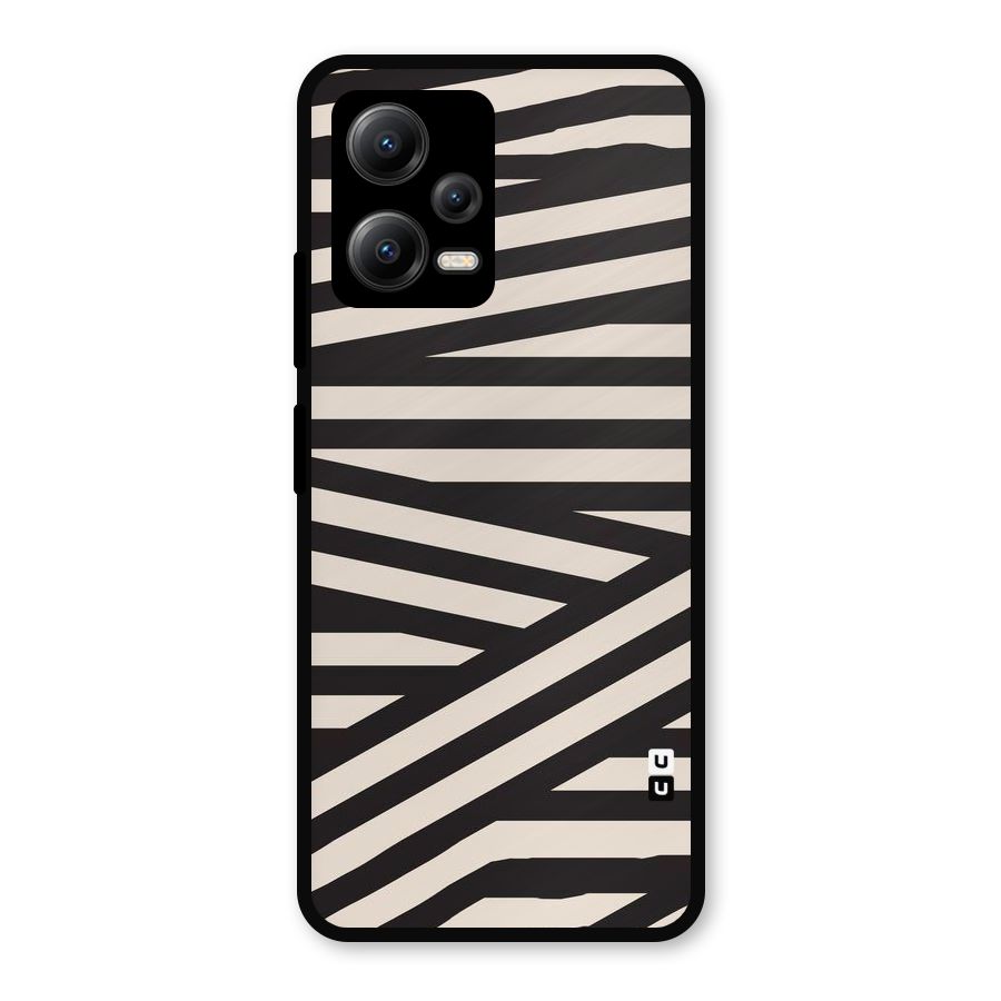 Monochrome Lines Metal Back Case for Redmi Note 12 5G