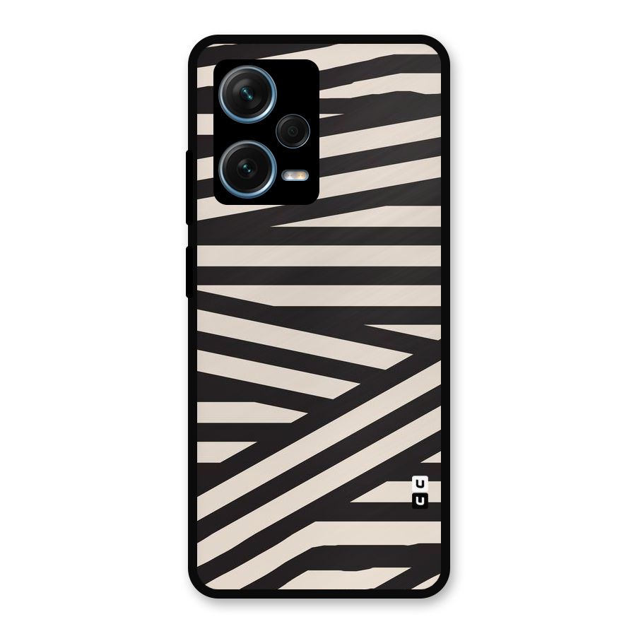 Monochrome Lines Metal Back Case for Redmi Note 12 Pro Plus 5G