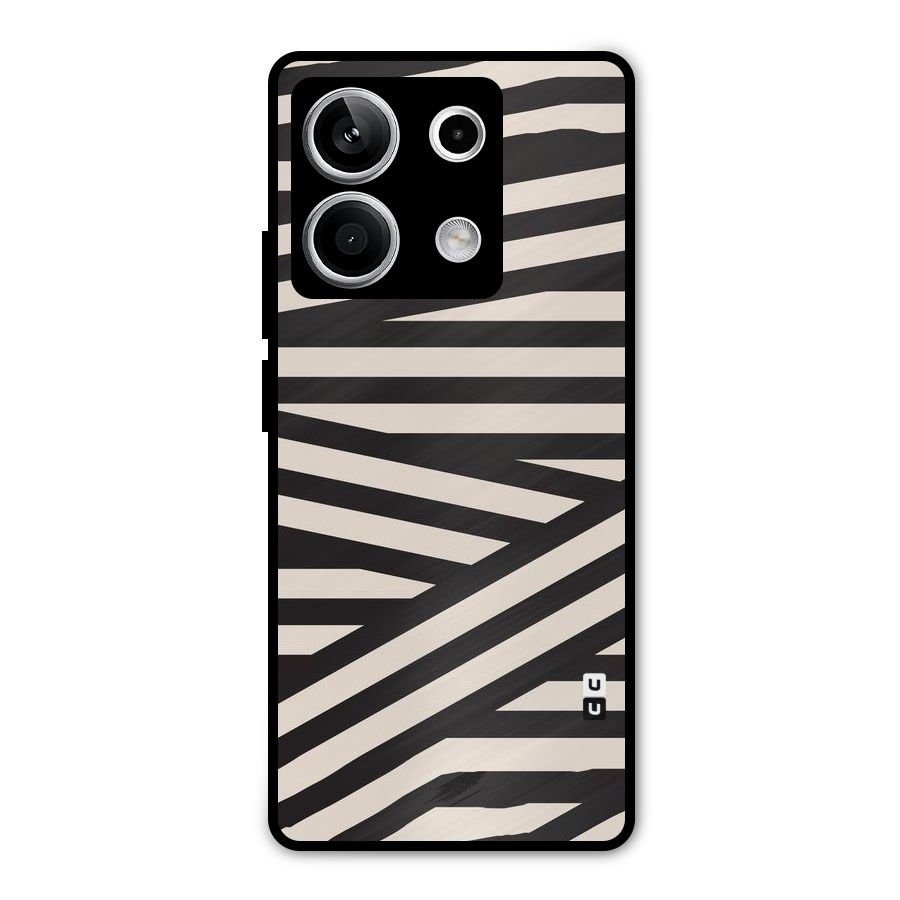 Monochrome Lines Metal Back Case for Redmi Note 13 5G