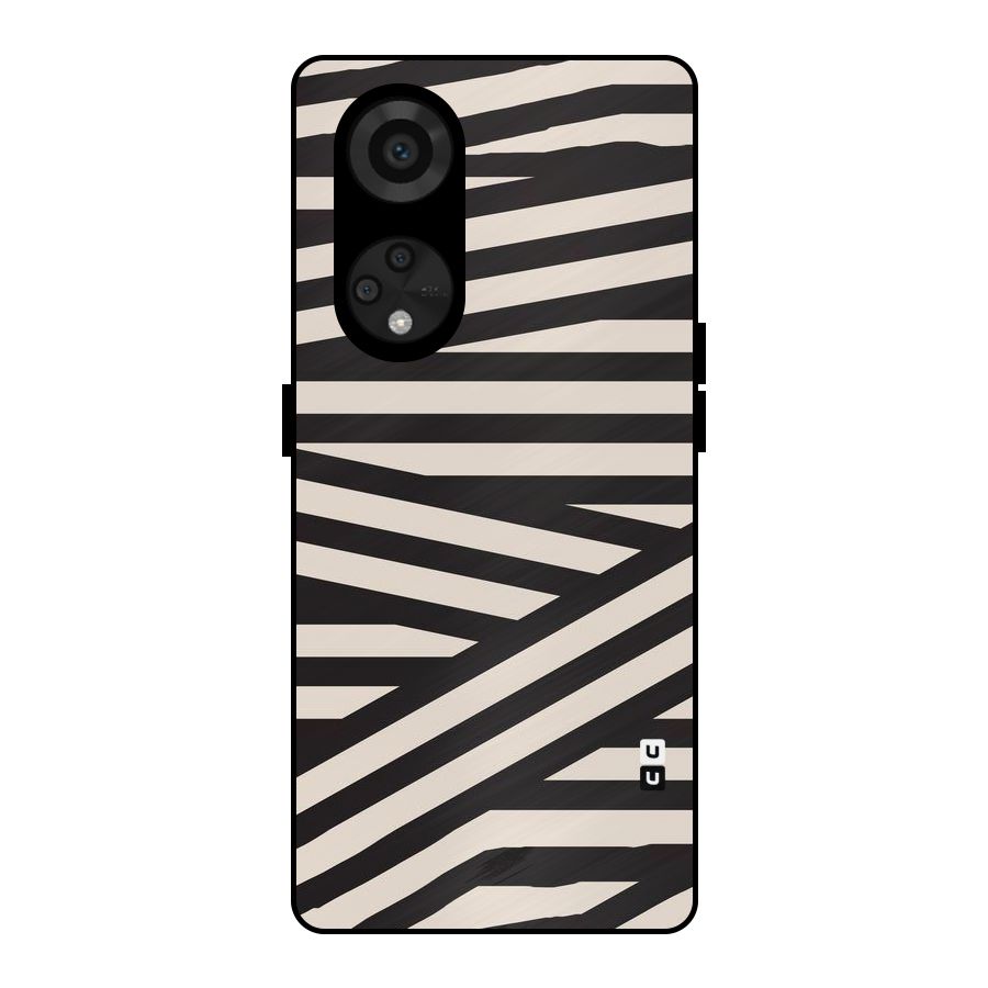 Monochrome Lines Metal Back Case for Reno8 T 5G