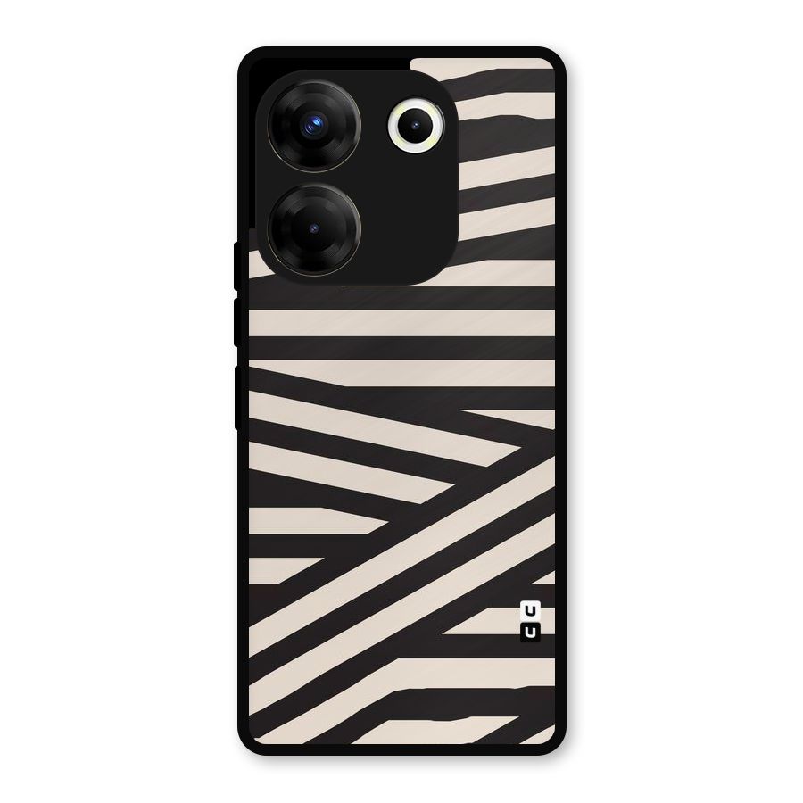 Monochrome Lines Metal Back Case for Tecno Camon 20 Pro