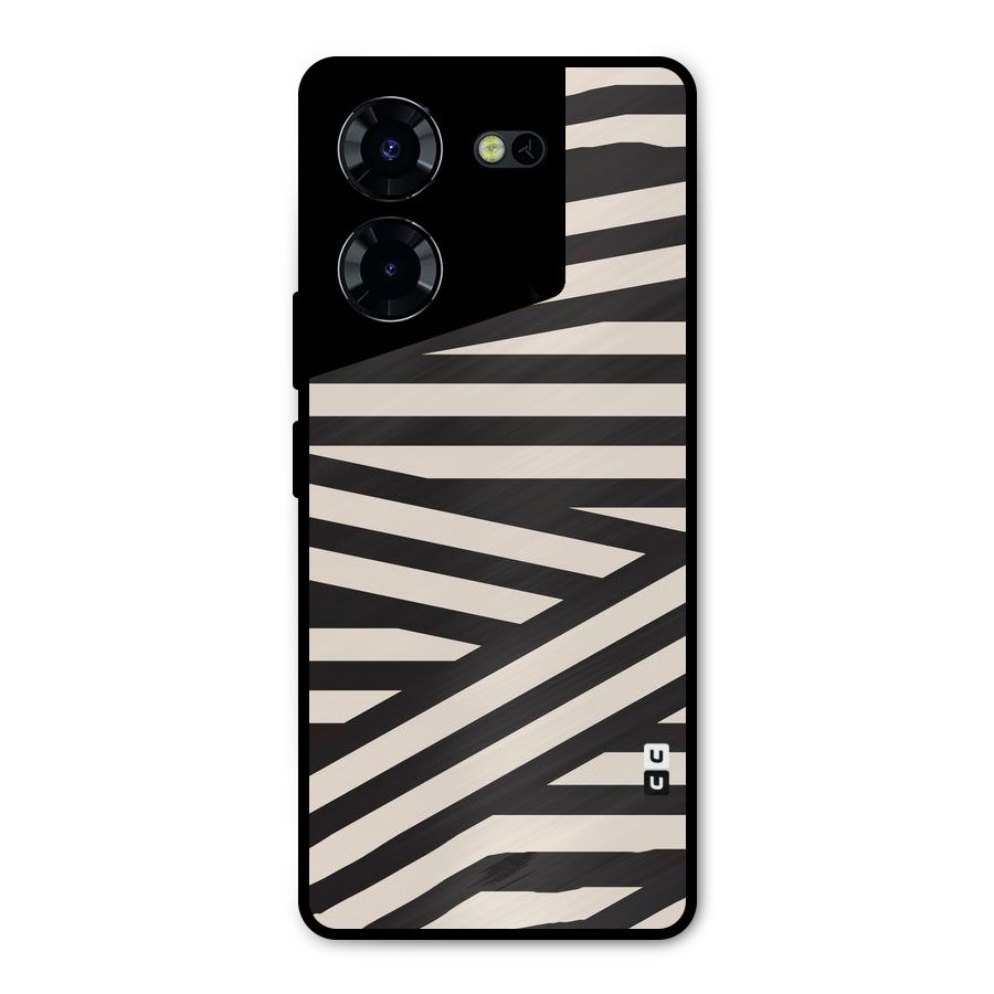 Monochrome Lines Metal Back Case for Tecno Pova 5 Pro 5G