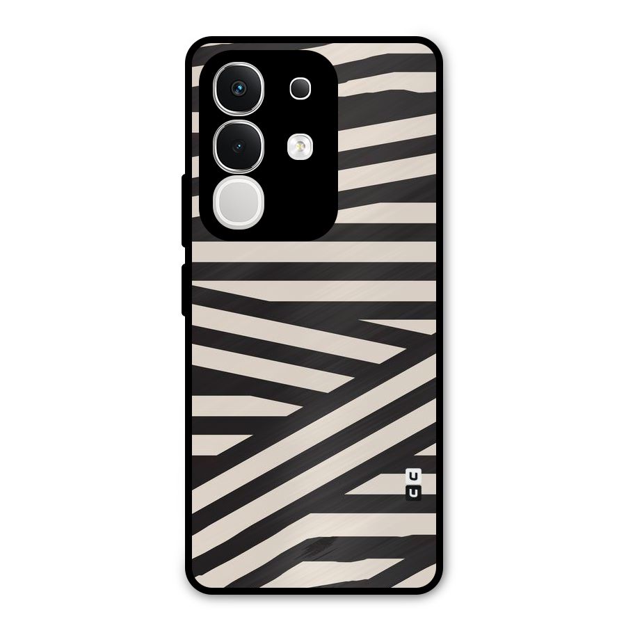 Monochrome Lines Metal Back Case for Vivo T4x
