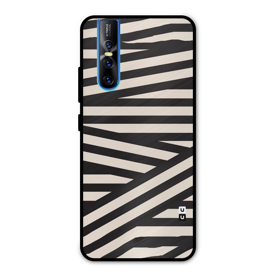 Monochrome Lines Metal Back Case for Vivo V15 Pro