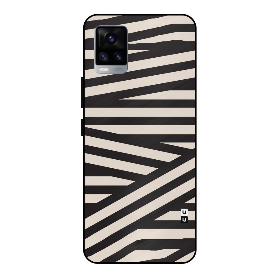 Monochrome Lines Metal Back Case for Vivo V20 2021