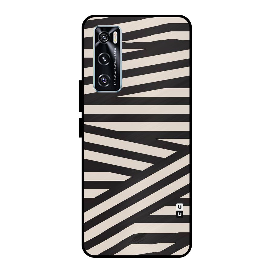 Monochrome Lines Metal Back Case for Vivo V20 SE