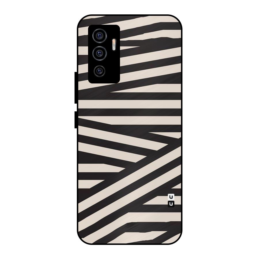 Monochrome Lines Metal Back Case for Vivo V23e