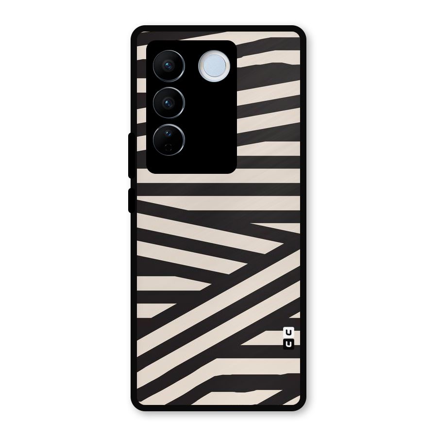 Monochrome Lines Metal Back Case for Vivo V27