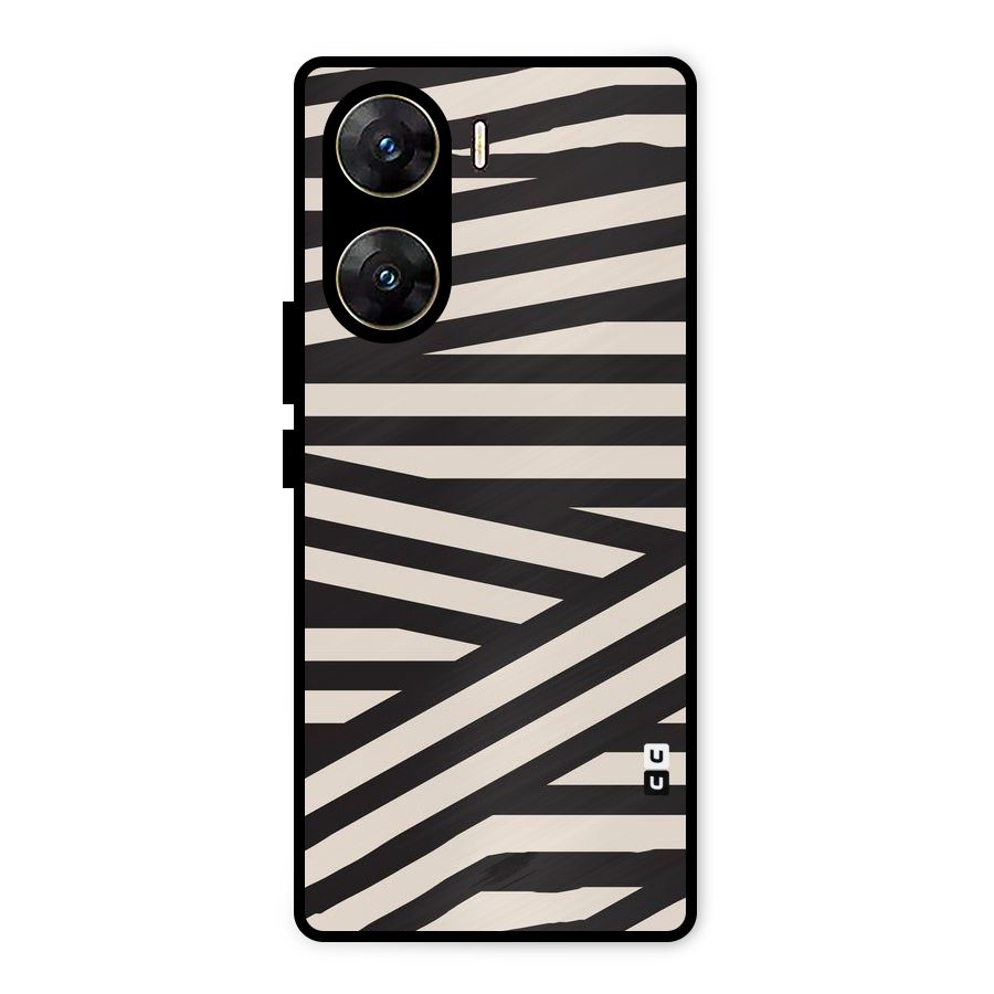 Monochrome Lines Metal Back Case for Vivo V29e