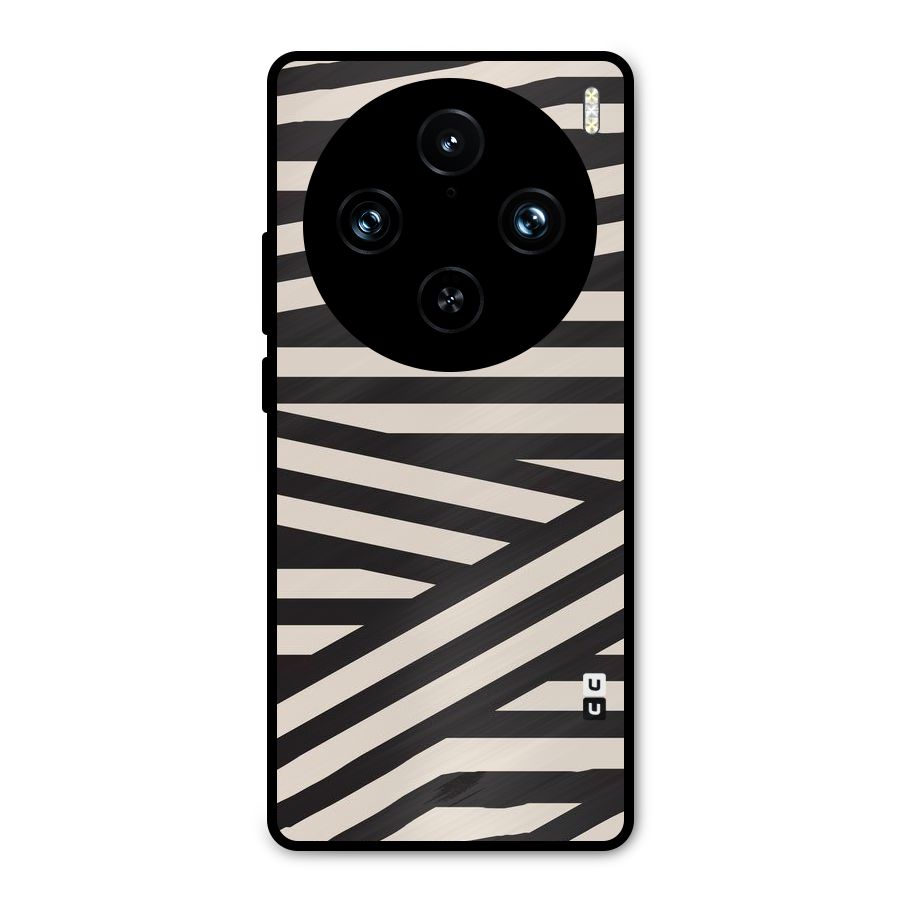 Monochrome Lines Metal Back Case for Vivo X100 Pro