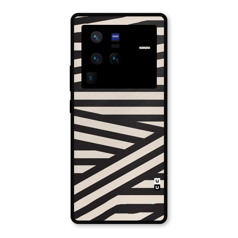Monochrome Lines Metal Back Case for Vivo X80 Pro
