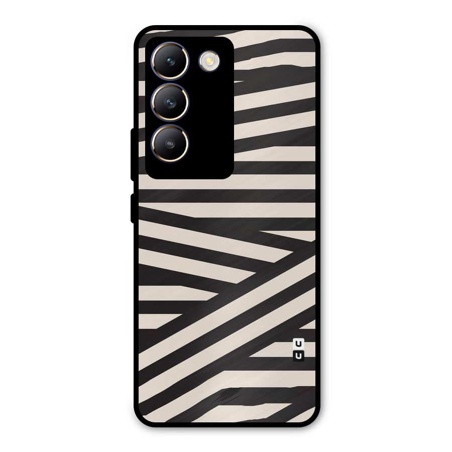 Monochrome Lines Metal Back Case for Vivo Y200e