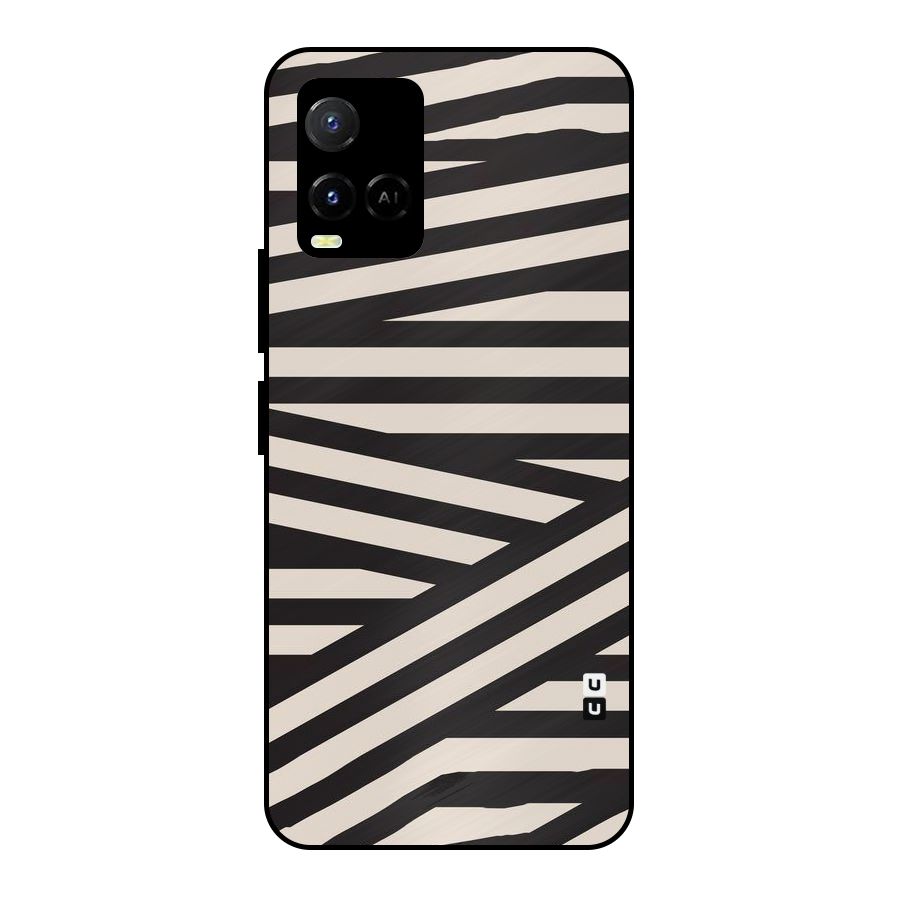 Monochrome Lines Metal Back Case for Vivo Y21T