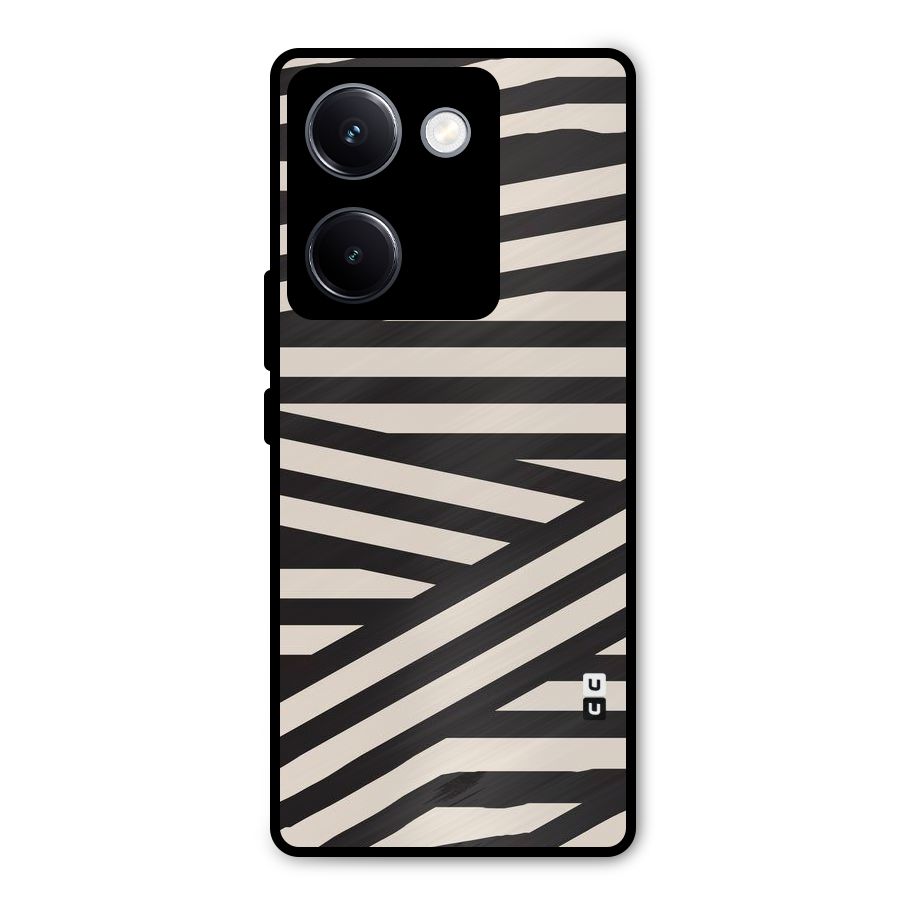 Monochrome Lines Metal Back Case for Vivo Y300 Plus