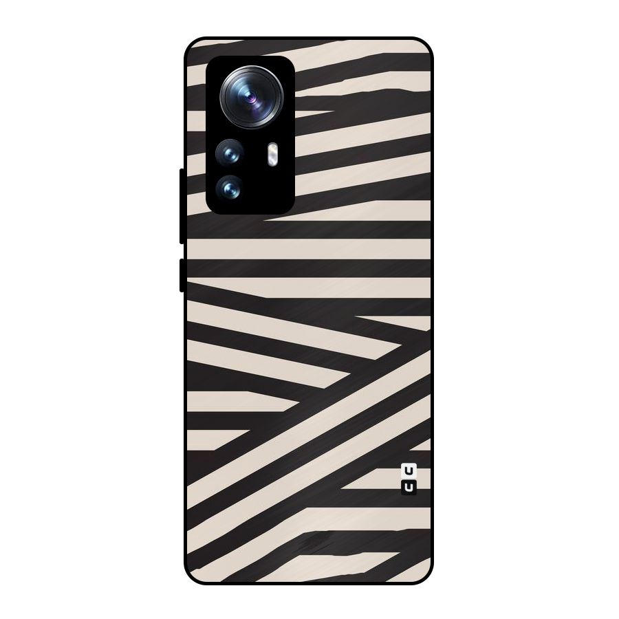Monochrome Lines Metal Back Case for Xiaomi 12 Pro