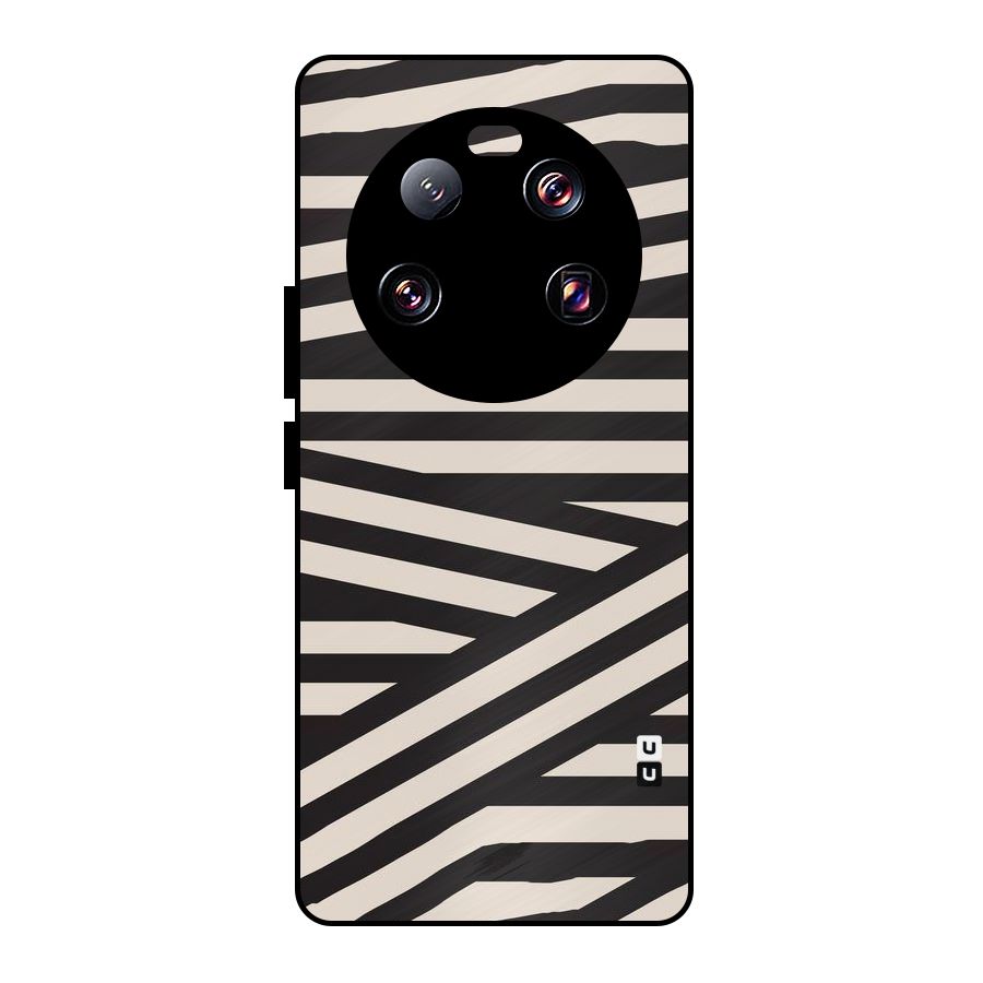 Monochrome Lines Metal Back Case for Xiaomi 13 Ultra