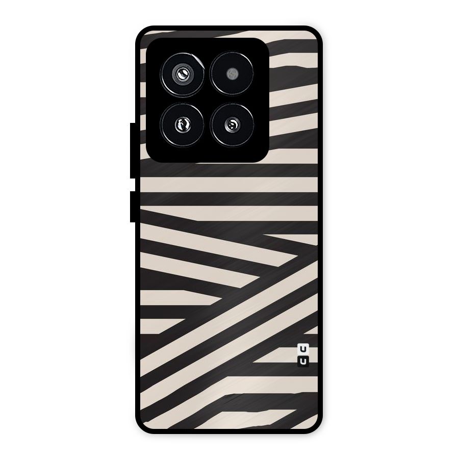Monochrome Lines Metal Back Case for Xiaomi 14 Pro