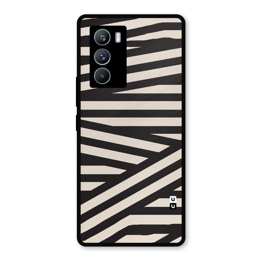 Monochrome Lines Metal Back Case for iQOO 9 SE