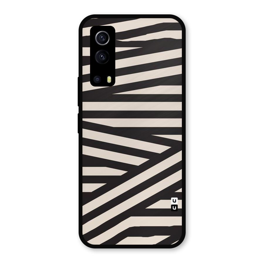 Monochrome Lines Metal Back Case for iQOO Z3