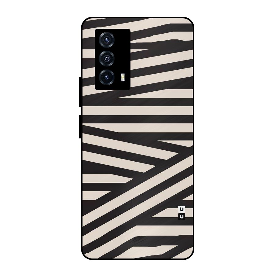Monochrome Lines Metal Back Case for iQOO Z5
