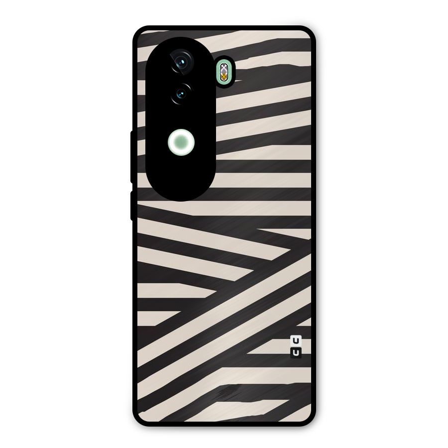 Monochrome Lines Metal Back Case for iQOO Z9s