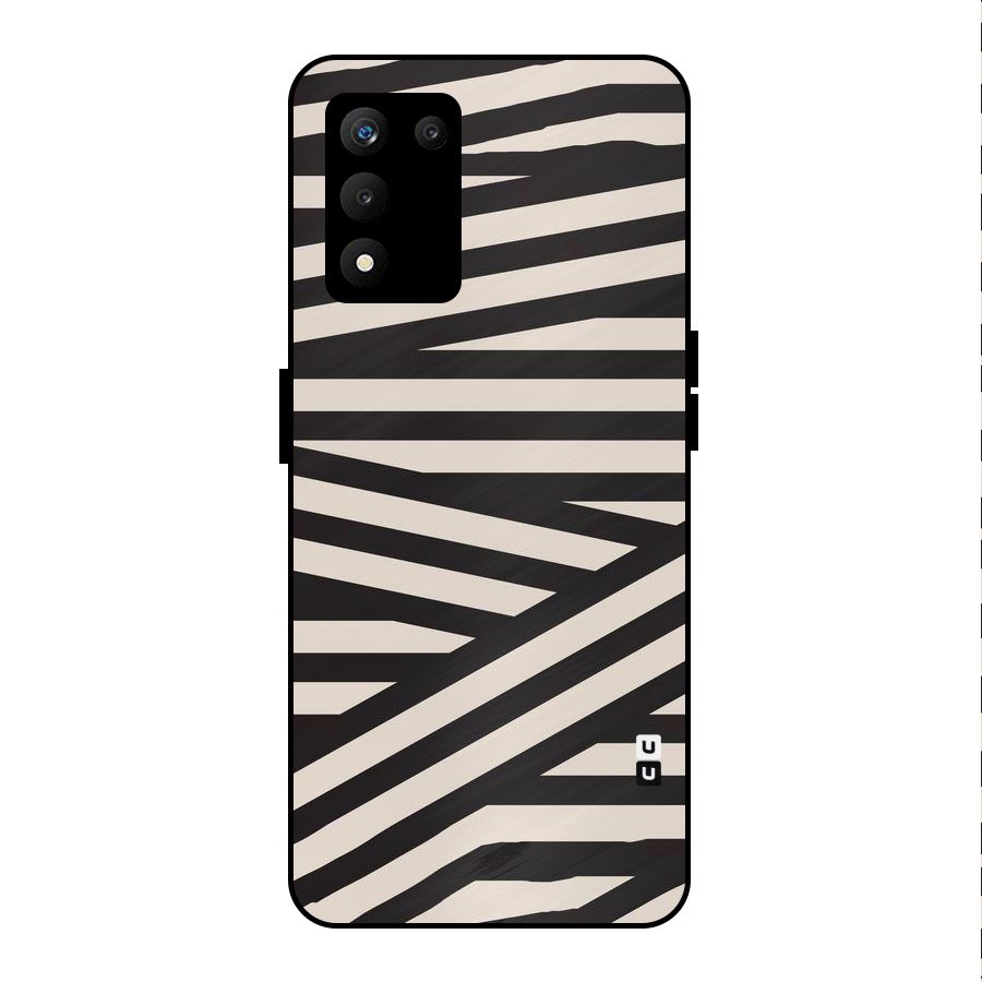 Monochrome Lines Metal Back Case for realme 9 5G SE