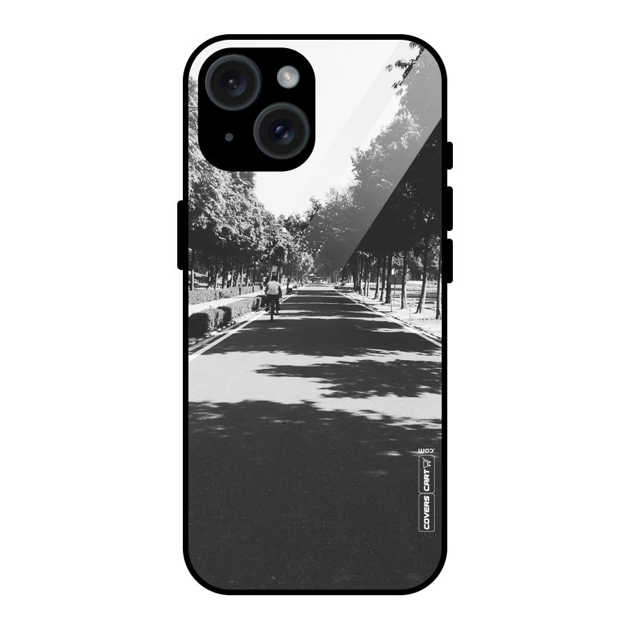 Monochrome Path Glass Back Case for iPhone 15