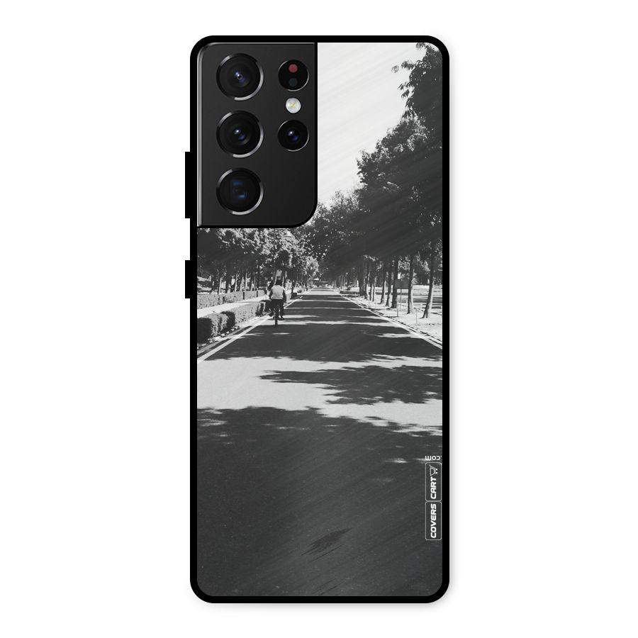 Monochrome Path Metal Back Case for Galaxy S21 Ultra 5G