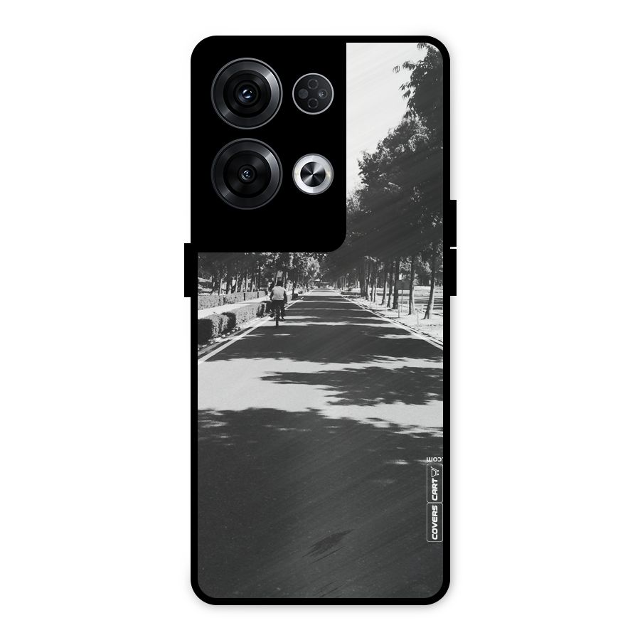 Monochrome Path Metal Back Case for Oppo Reno8 Pro 5G
