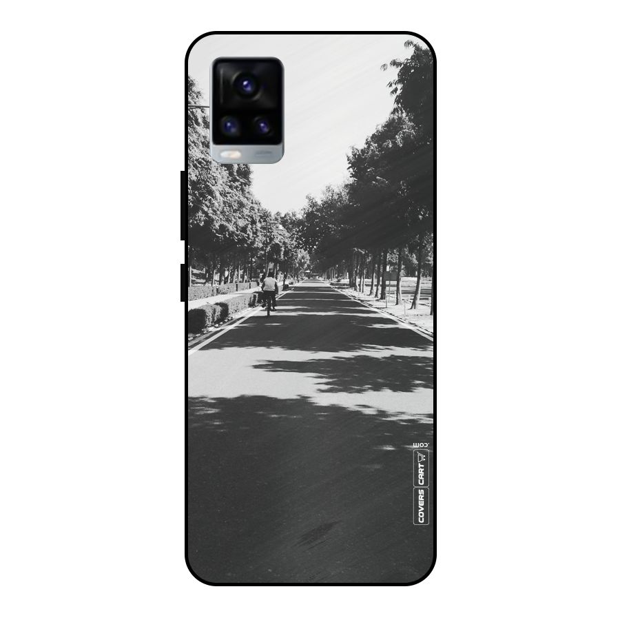 Monochrome Path Metal Back Case for Vivo V20 2021