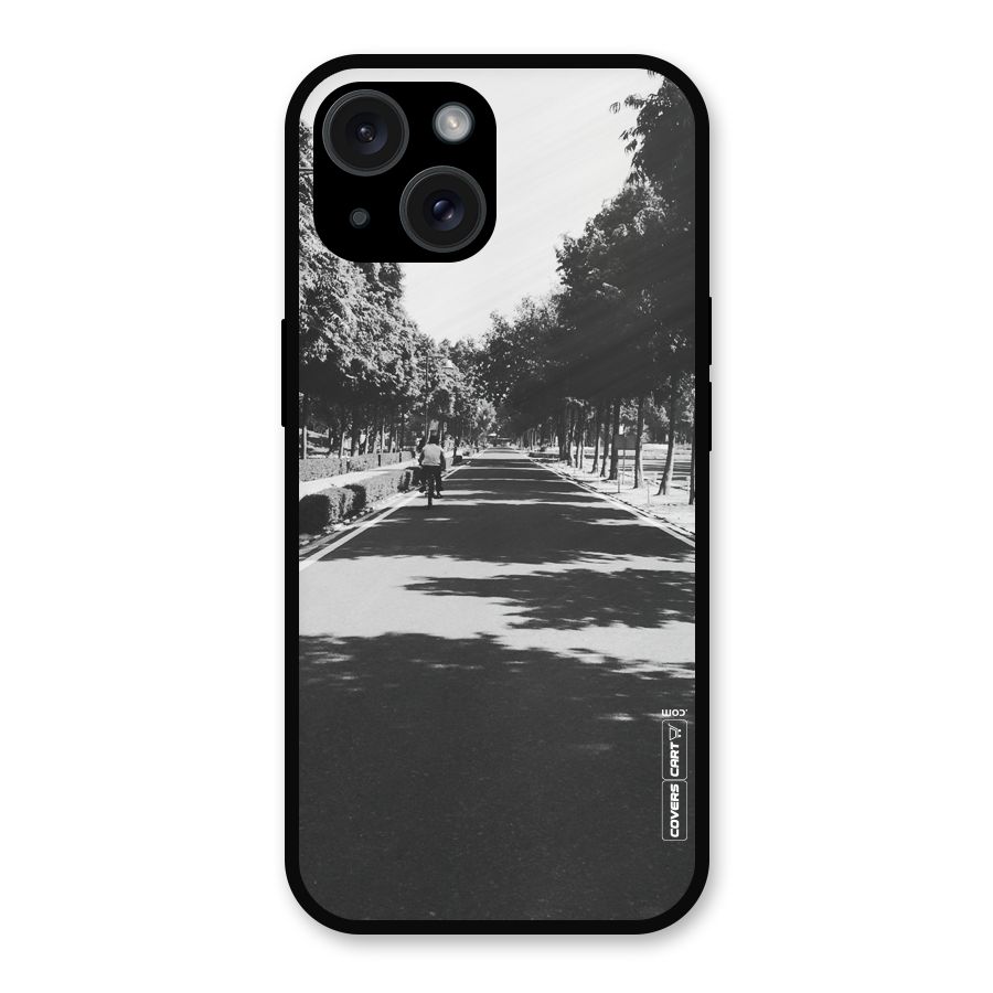 Monochrome Path Metal Back Case for iPhone 15