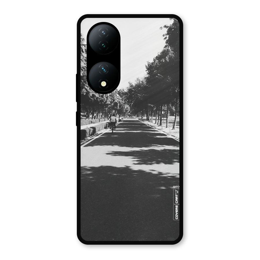 Monochrome Path Metal Back Case for iQOO Z7