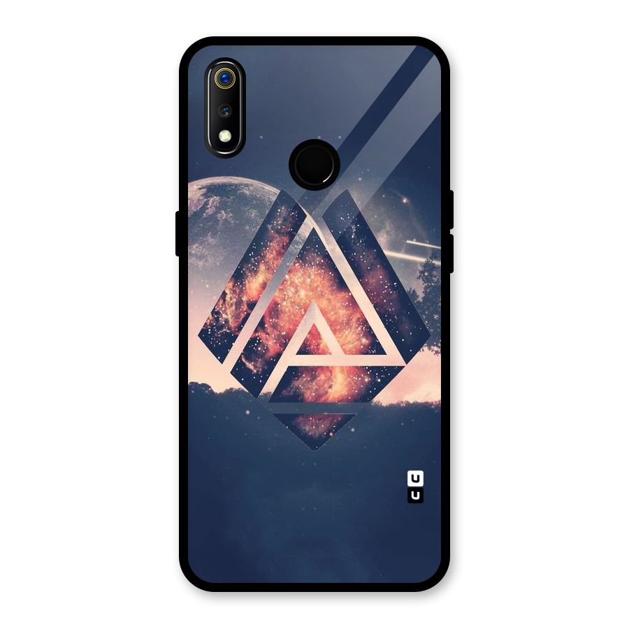 Moon Abstract Glass Back Case for Realme 3i