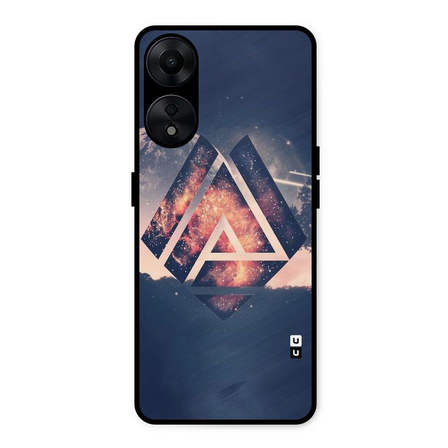 Moon Abstract Metal Back Case for Oppo A78 5G