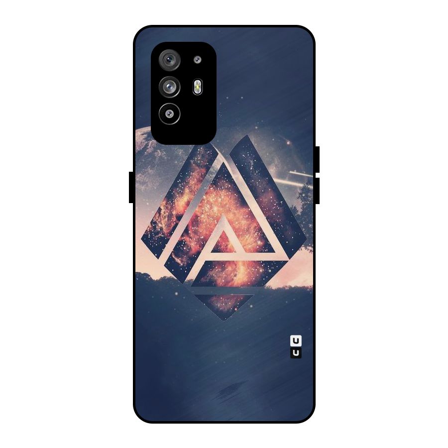 Moon Abstract Metal Back Case for Oppo F19 Pro Plus 5G