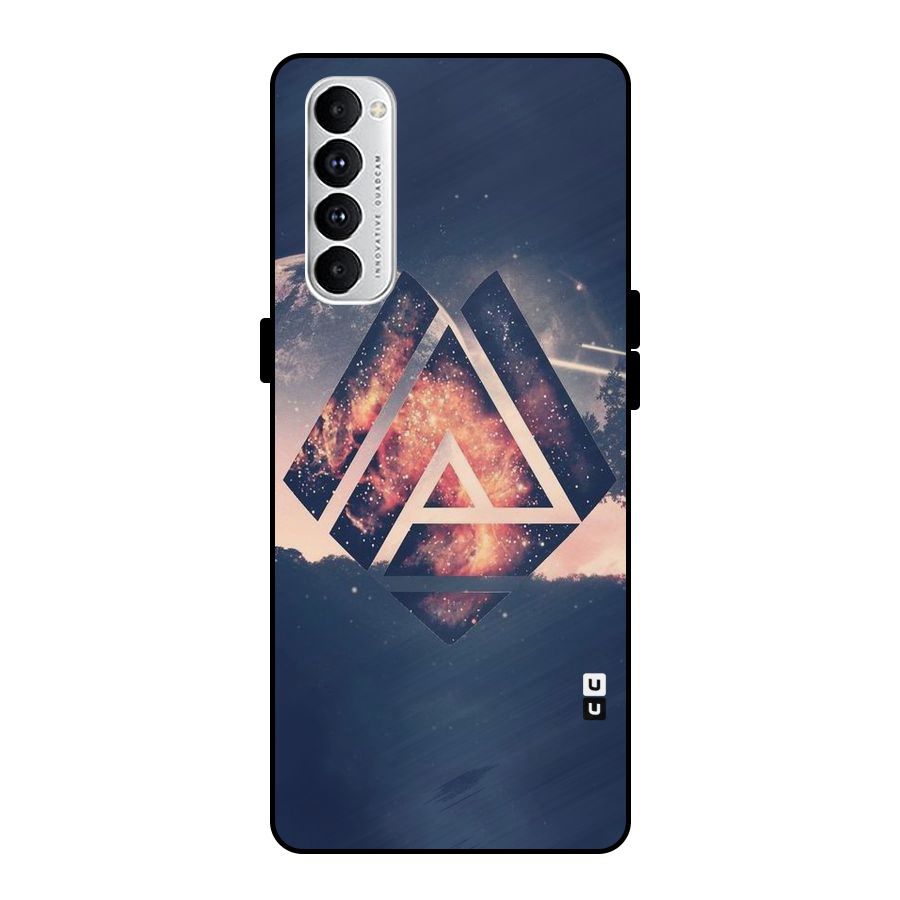 Moon Abstract Metal Back Case for Oppo Reno4 Pro