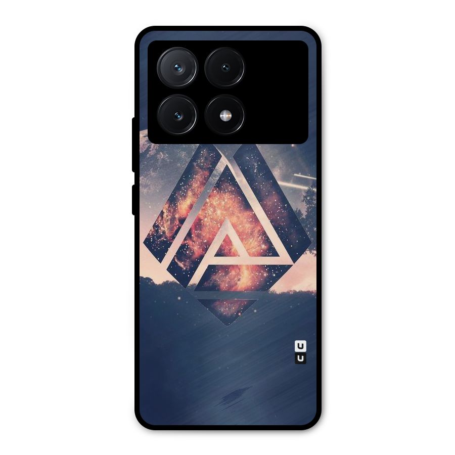 Moon Abstract Metal Back Case for Poco X6 Pro