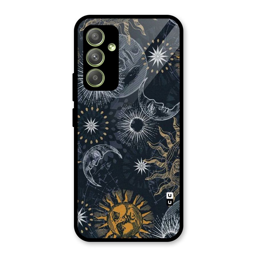 Moon And Sun Glass Back Case for Galaxy A54