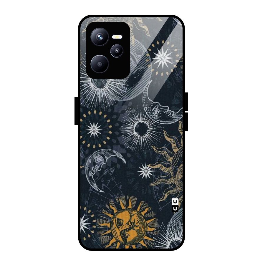 Moon And Sun Glass Back Case for Realme C35