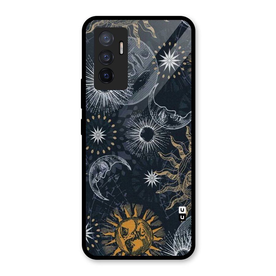 Moon And Sun Glass Back Case for Vivo V23e