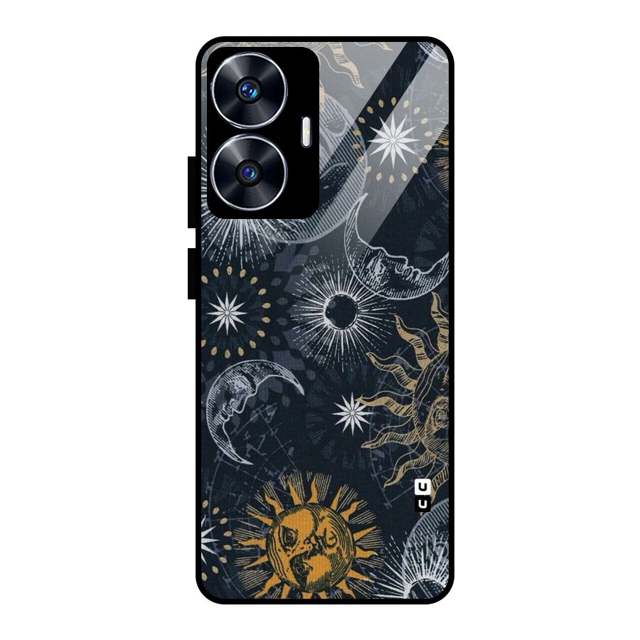 Moon And Sun Glass Back Case for realme C55