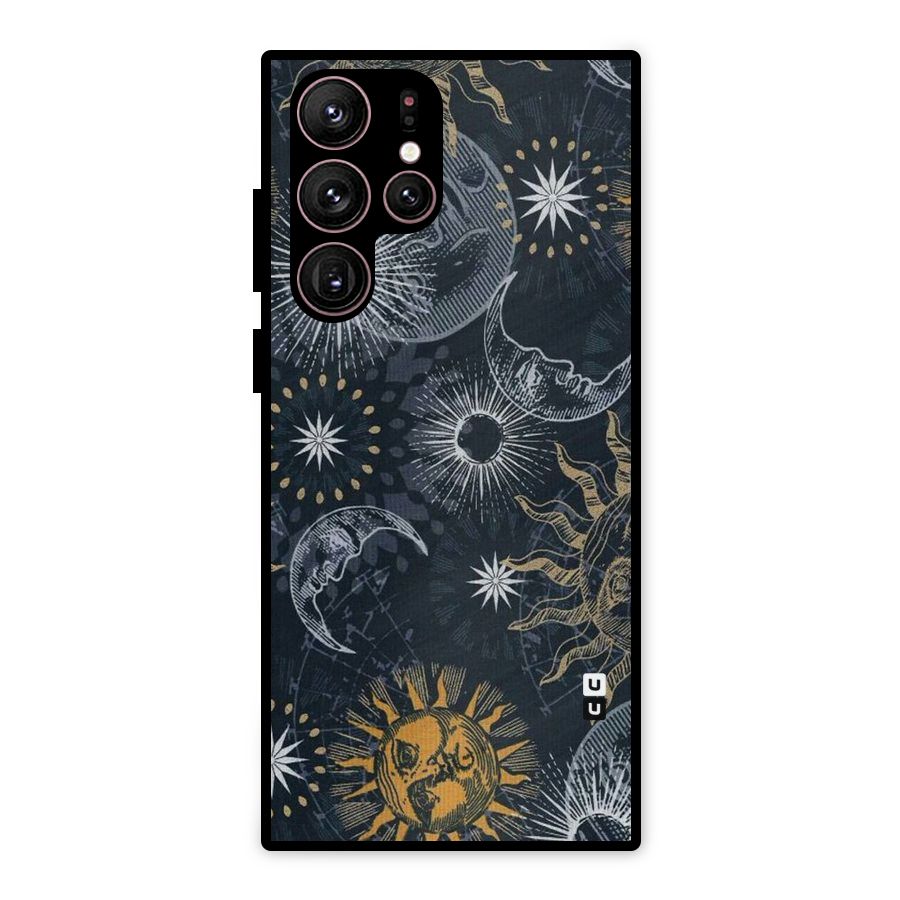 Moon And Sun Metal Back Case for Galaxy S22 Ultra 5G