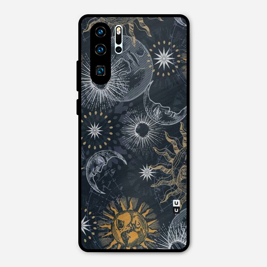 Moon And Sun Metal Back Case for Huawei P30 Pro