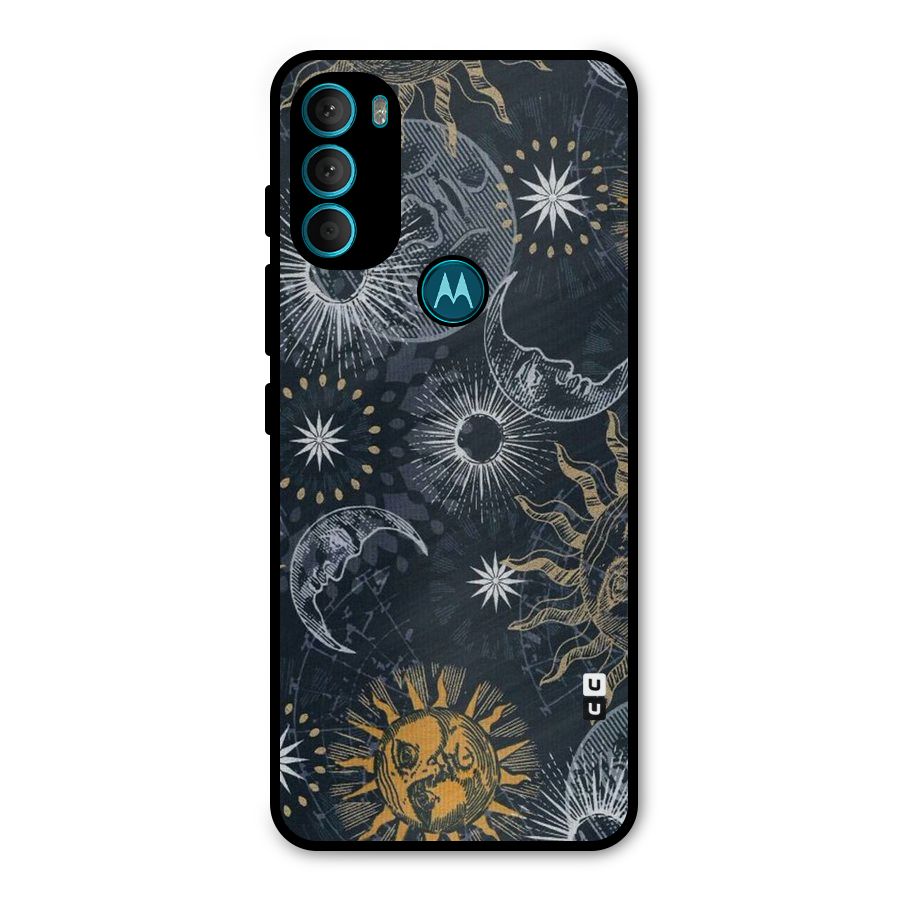 Moon And Sun Metal Back Case for Moto G71 5G