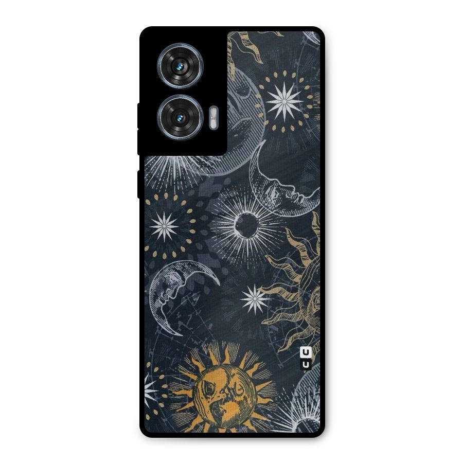 Moon And Sun Metal Back Case for Motorola Edge 50 Fusion