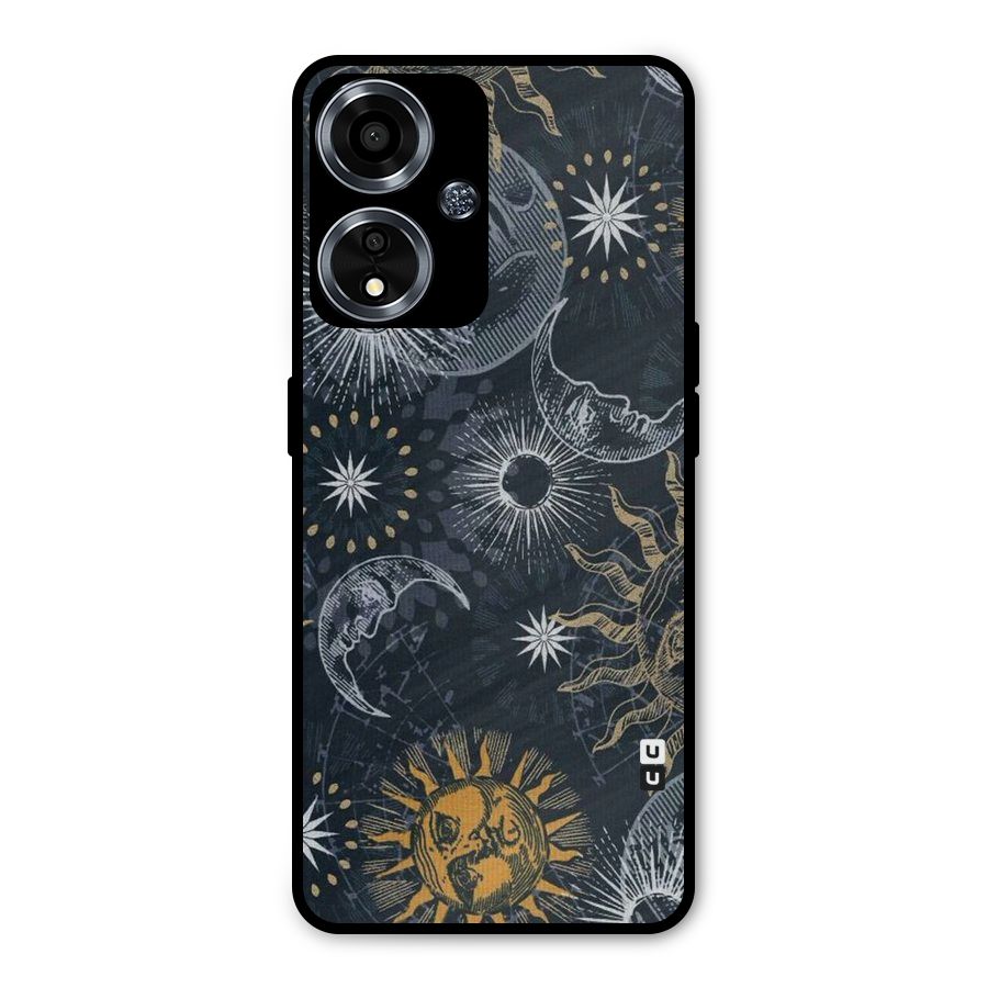 Moon And Sun Metal Back Case for Oppo A59