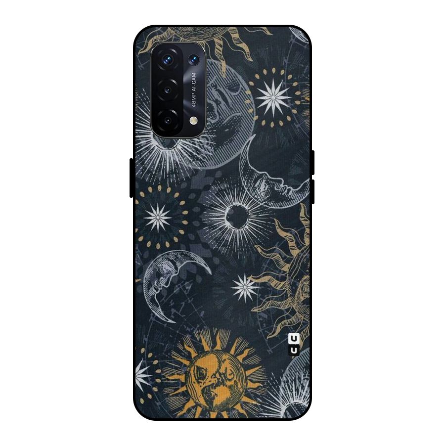 Moon And Sun Metal Back Case for Oppo A74 5G
